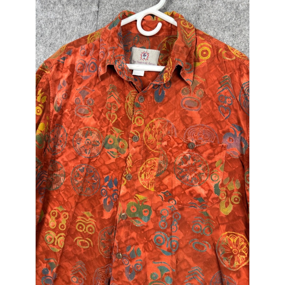 Territory Ahead Shirt Mens XL Hawaiian Rayon Tiki Abstract Floral AOP *